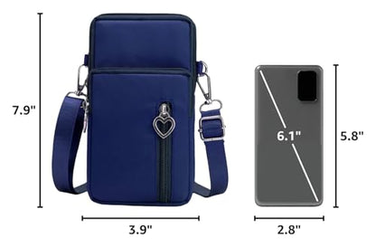 VINAIDA Small Crossbody Wallet Phone Bag Women Mini Crossbody Purse Cell Phone Shoulder Bag Mini Wallet Over Shoulder Strap - color: Blue