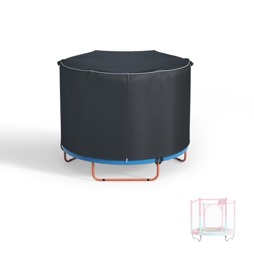 XCZ trampoline cover, outdoor jumping bed cover, suitable for 60 inch round children's trampoline , full coverage. Black - size: 62" Dia x 47" H