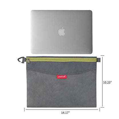 pack all Water-Resistant Zipper Pouch, Mesh Zipper Bag, 14.17"x10.23" - color: Grey, size: Large