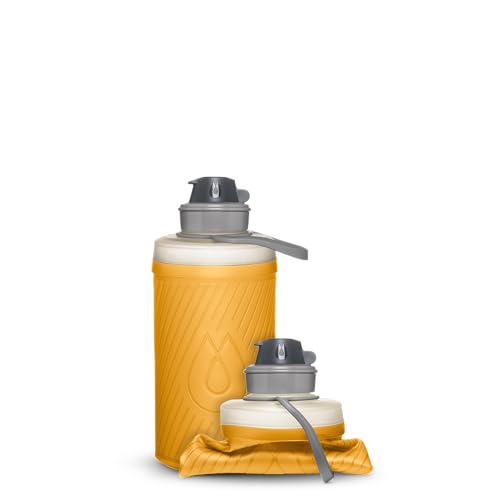 HydraPak Flux Collapsible Backpacking Water Bottle (750ml, Golden Yellow) - color: *NEW* Golden Yellow, style: 750ml/25oz