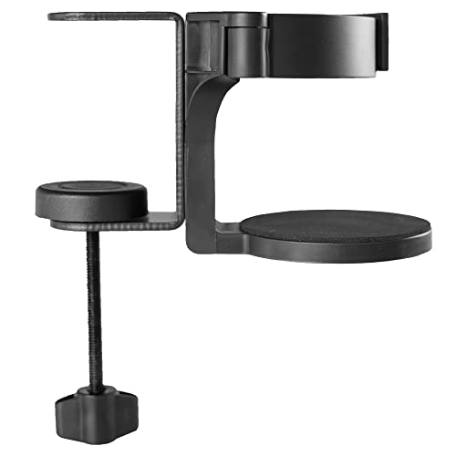 VIVO Black Clamp-on Desk and Bed Cup Holder, Mount-CUP1