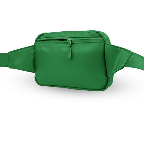 2L Fanny Pack for Women Men, Large Everywhere Belt Bag with Adjustable Strap 55", Crossbody Bag Water-resistant for Travel Sports Running Hiking, Fashion Waist Bag Everglade Green - color: Everglade Green
