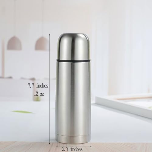 Small water bottle Mini Vacuum Insulated Stainless Steel Water Bottle Flask Metal Bottle for Hot and Cold Drinks 12Oz/350ml(Silver) - size: 12 Ounces