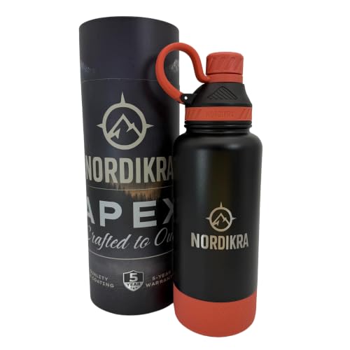 Insulated Stainless Steel Water Bottle, Leakproof, 32oz, Orange - color: Orange