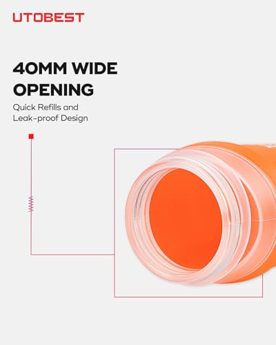 UTOBEST Soft Flask 500ml*2, Collapsible Hydration Water Bottle - color: Orange-500ml*2-40mm