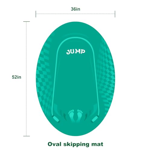 Jump Rope Mat Outdoor Indoor,Oval 52'' x 36'' Non-slip Fitness Exercise Mat - color: Green