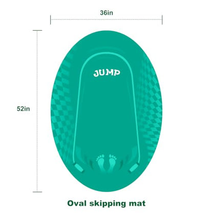 Jump Rope Mat Outdoor Indoor,Oval 52'' x 36'' Non-slip Fitness Exercise Mat - color: Green