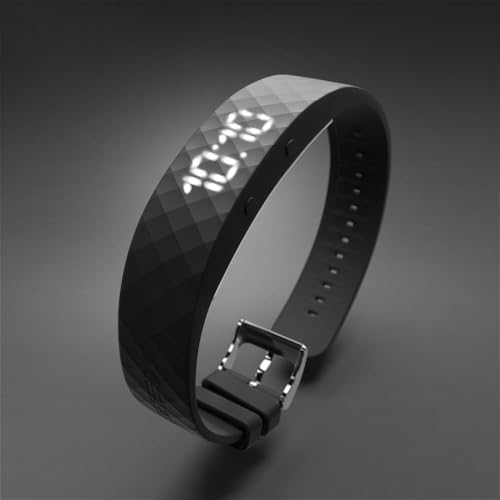Vibrating Alarm Watch, Potty Training Wristband Rechargeable Pill Reminder Watch with 15 Daily Alarms - color: Black, size: Small