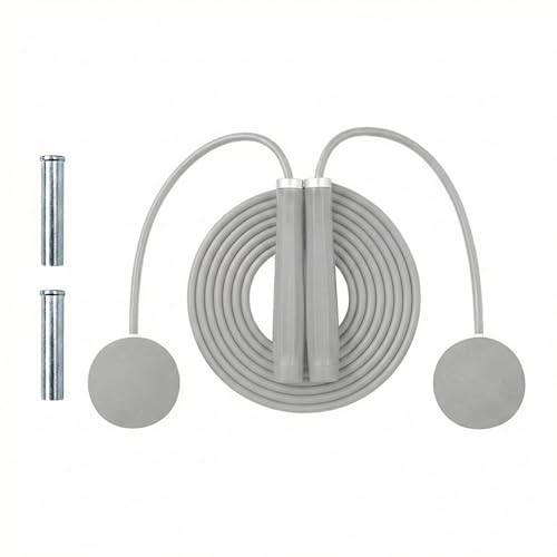 Keep 2-in-1 Weighted Jump Rope for Fitness, Cordless Ropeless Skipping Rope with 65mm Weighted Balls & Adjustable 3M Rope, Indoor Cardio Workout Rope for Home Gym, Men & Women - color: Glacier Gray