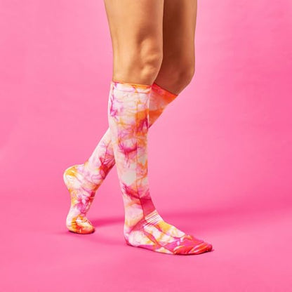 Nurse Mates Women's Wide Calf Socks | 12-14 mmHg Compression | Up to 22" Calf | One Size | 1 Pair - color: Fuchsia Flame, size: One Size