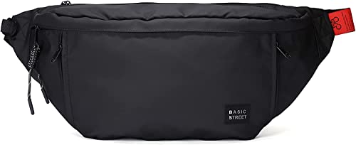 Large Crossbody Fanny Pack for Women Men,Waterproof Waist Bag Pack - color: Black, size: Large