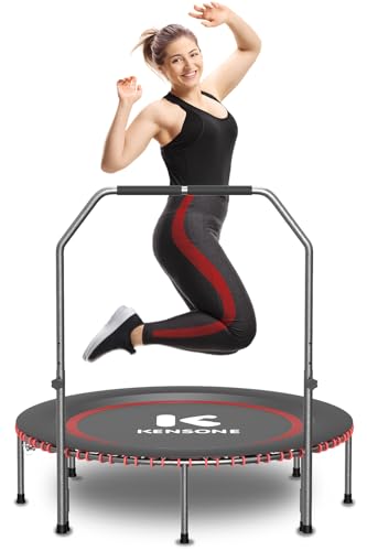 K KENSONE 40"/48" Foldable Bungee Rebounder Trampoline for Adults with Bar - size: 48 inch, style: U-Bar