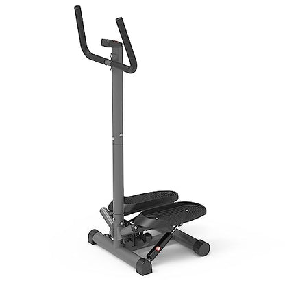 leikefitness Premium Portable Twist Stair Stepper Adjustable Resistance, Twisting Step Fitness Machine with Handbar and LCD Monitor (ST6619-Black)