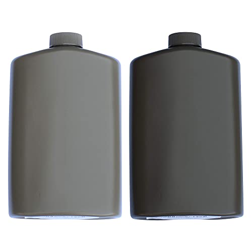 SportFlask Fighter Pilot Flask Great for Concerts, Fishing, Skiing, Backpacking, Hiking - 16oz US Military Issue Plastic Flask BPA Free Made in USA (Black + Green) - color: Black + Green