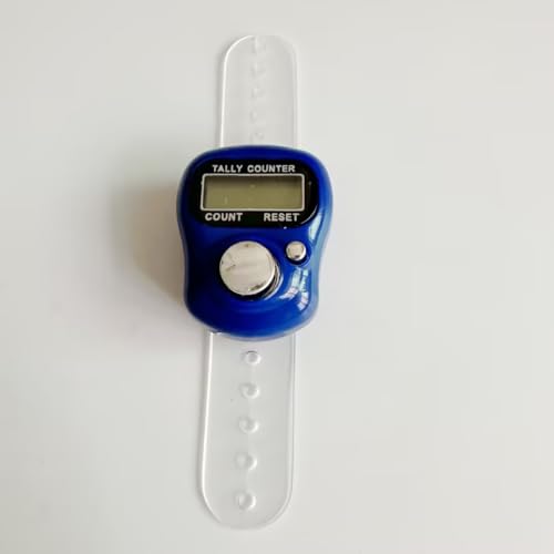 Finger Tally Counter,LED Digital,Clicker Counter,Digital Electronic Tasbeeh Counters,Handheld Number Click Counter,Electronic Counter Tally Counter,Track and Field Lap Counters (Royal Blue)