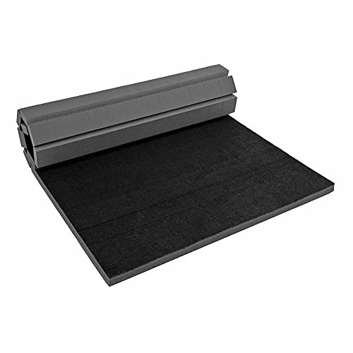 FlooringInc's Rollout Carpet Top Cheer Mat, Perfect as a Gymnastics Mat, Tumbling Mat or Portable Cheerleading Gym Mats for Home Workouts and Practice - color: Black, size: 3 ft x 6 ft x 1.38 in