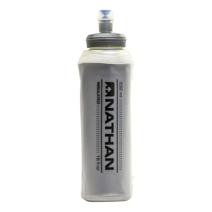 Nathan Insulated Soft Flask, Soft Flask Running Bottle, Hydration Insulated Water Bottle for Hiking, Walking, Exercise, Fits in Vests, 18oz - size: 18oz Insulated