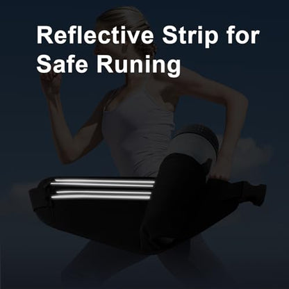 Slim Running Belt for Women Men,Runners Fanny Pack Phone Holder,Money Belt,Running Gear Accessories,with 3 Pockets (Light Black) - color: Light Black