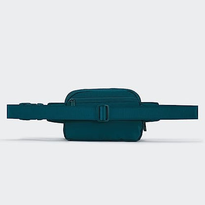 Pander Nylon Fanny Pack Belt Bag for Women with 5 Zipper Pockets - color: Teal Blue