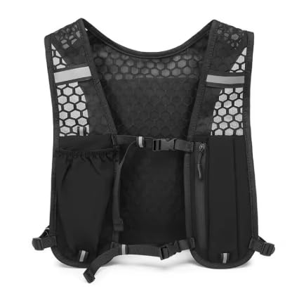 Running Vest for Women & Men with Water Bottle | Lightweight Hydration Vest | Reflective Running Gear | Adjustable Fit | 6 Pockets | Phone Holder for Runners