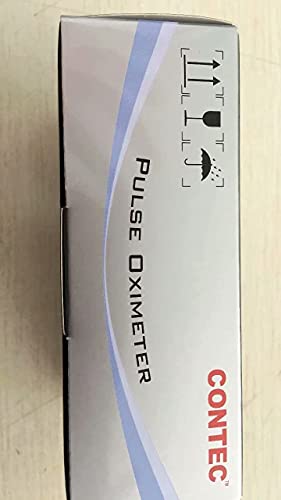 CONTEC CMS50M Fingertip Pulse Oximeter Blood Oxygen Saturation Monitor with Lanyard Blue White Color