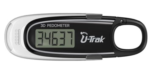 3D Pedometer for Walking with Removable Clip and Carabiner Simple Step Counter for Walking Accurate Clip On Step Tracker for Men Women Kids - color: Black