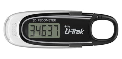 3D Pedometer for Walking with Removable Clip and Carabiner Simple Step Counter for Walking Accurate Clip On Step Tracker for Men Women Kids - color: Black