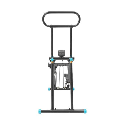Stair Stepper Vertical Climber Machine with LCD Screen Compact Folding Cardio Exercise Climber Stair Climber for Living Rooms, Home Gyms, Apartments Foldable Design 300 lbs Capacity - color: Black