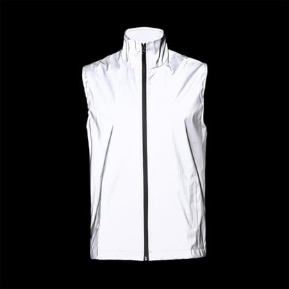 Men's Four Seasons Can Be Used for Outdoor Night Running, Cycling, Night Shiny Vest Couple Sleeveless Jacket - size: Medium