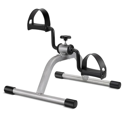 RYGEO Pedal Exerciser Mini Exercise Bike for Leg and Arm Recovery Exercise Lightweight and Portable Floor Bike - color: GREY