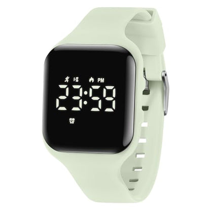 Kids Watches for Girls Boys Digital Sport Watch with Step Counter Pedometer Vibration Alarm Clock, No App Waterproof Fitness Tracker Kids Watch Boys Girls Teens Students Ages 5-16 - color: 028-E-GrayishGreen