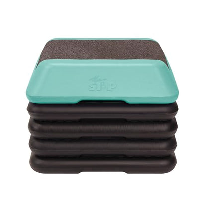 The Step Adjustable High Step Aerobic Platform with 4 Risers, Home Gym Workout Equipment, Fitness Exercise Equipment Made in the USA - color: Teal
