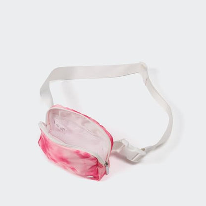 Pander Nylon Fanny Pack for Women, Two-Way Zipper Crossbody Bag - color: Cloud Pink