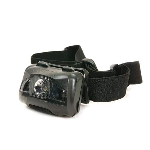 House of Marbles Adventurer's LED Headlamp, Super Bright Battery-Powered Head Torch with 4 Light Modes, 5 Adjustable Beam Angles and Head Strap for Camping, Hiking, Running and DIY