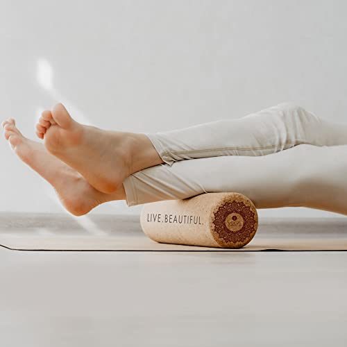 Yoga Design LAB | The Cork Roller | Release Tight Muscles, Improve Circulation, Decrease Soreness, Massages Tissue | Ideal for All Areas of the Body arms, Legs, Back | Travel Friendly (Mandala Tonal) - size: One Size
