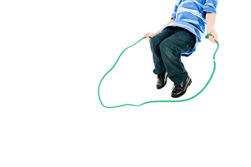 Just Jump It 8' Foot Single Jump Rope for Kids Women and Men - Active Outdoor Youth Fitness Excersing Equipment - Braided Nylon Gym Accessories - color: Blue
