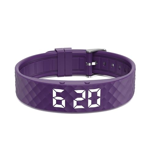 Non-luetooth Led Fitness Tracker Watch No App No Phone Required Fitness Watch Pedometer Watch with Steps Calories Sleep Tracker Alarm Clock for Man Women - color: Purple
