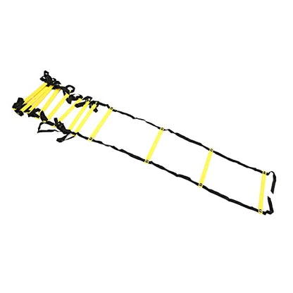 Gonetre Competitive Sports Ladder Football Speed Rope for Training 6M 12RungYellow Athletic Supplies (Yellow)