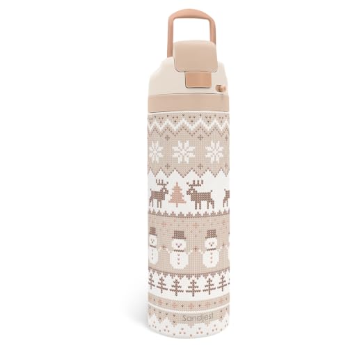 Christmas Insulated Stainless Steel Water Bottle with Straw for Sports and Travel 24 Ounces for Women Girls Friends Teens Birthday - color: Christmas, size: 24 Ounces