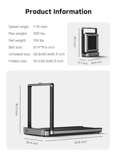 WalkingPad X Series Folding Treadmill, Smart Vertical Fold - color: Black
