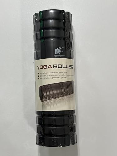 Professional Yoga Roller, Black EVA Foam, 18 Inch, Deep Tissue Massage and Recovery, for Core Strengthening, Balance Training, Physical Therapy
