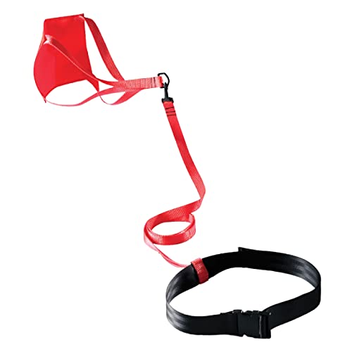 FINIS Swim Parachute for Resistance Training - Builds Strength & Endurance - Adjustable Belt - color: Red - 8 Inch