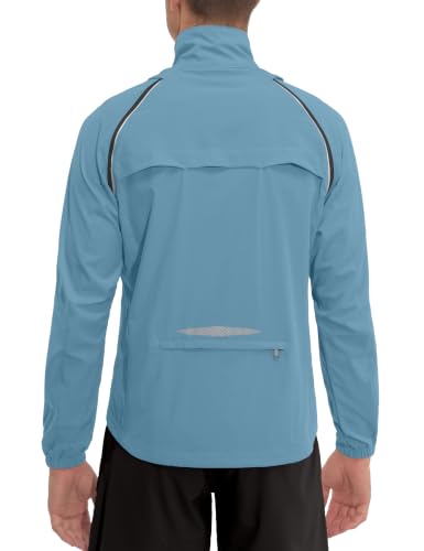 Little Donkey Andy Mens Packable Cycling Jacket Removable Sleeves & Hood - color: Blue, size: Small