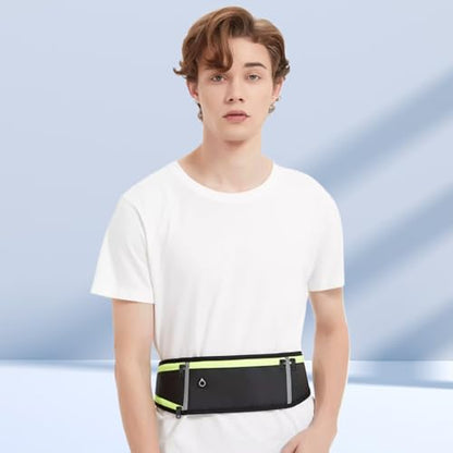 UltraSlim Fanny Packs for Women Men Slim Running Belt Waist Pack Runners Bag Waterproof Money Belt (1186, All Black) - color: All Black, style: 1186