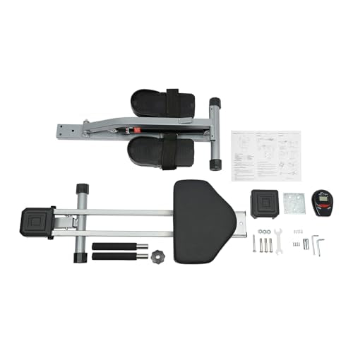 Home Rowing Machine, Foldable Rowing Exercise Machine, Compact Adjustable Hydraulic Rowing Machine with 12 Levels Resistance Adjustment, Portable LED Monitor Row Machine for Fitness