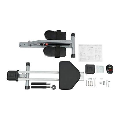 Home Rowing Machine, Foldable Rowing Exercise Machine, Compact Adjustable Hydraulic Rowing Machine with 12 Levels Resistance Adjustment, Portable LED Monitor Row Machine for Fitness