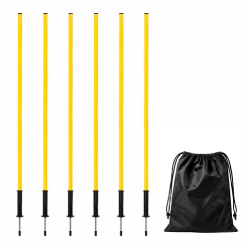 5FT Agility Training Poles, Adjustable Speed and Agility Training Equipment Sports Training Sticks - color: Yellow