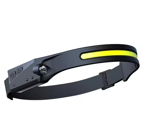 Tactical Headlamp Rechargeable 230° Wide Beam LED Tactical Headlamp, Rechargeable USB-C Headlamp with Motion Sensor, 350 Lumens, IPX4 Waterproof, Head lamp for Camping Essentials, Hiking, Running