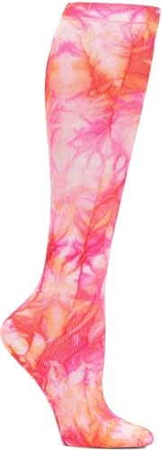 Nurse Mates Women's Wide Calf Socks | 12-14 mmHg Compression | Up to 22" Calf | One Size | 1 Pair - color: Fuchsia Flame, size: One Size