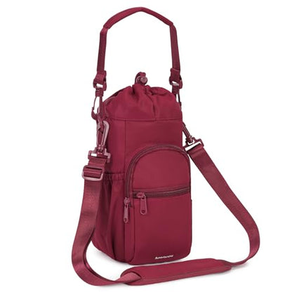 sportsnew 40oz Crossbody Water Bottle Bag for Gym Hiking - color: Red